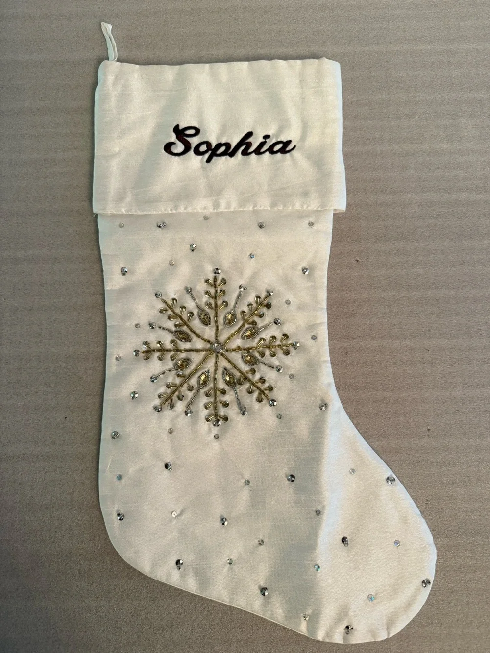 Embroidered Name “Sophia” Christmas Stocking